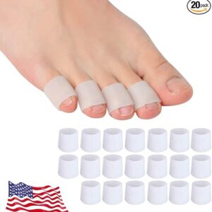 Toe Protectors Women & Men, 20 Pcs Silicone Toe Sleeves Corn Pads for Pinky Toe - Pain Relief Pinky Toe Protector Gel Toe Covers for Bunion Blisters, Hammer Toes, Toenails Loss